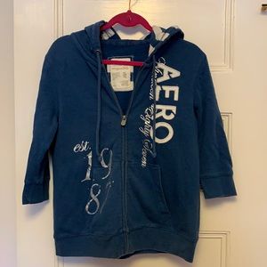 Aeropostale XL 3/4 Sleeve Blue Sweatshirt